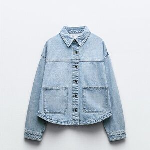 Zara Light Blue Denim shirt jacket. NWT. Size small